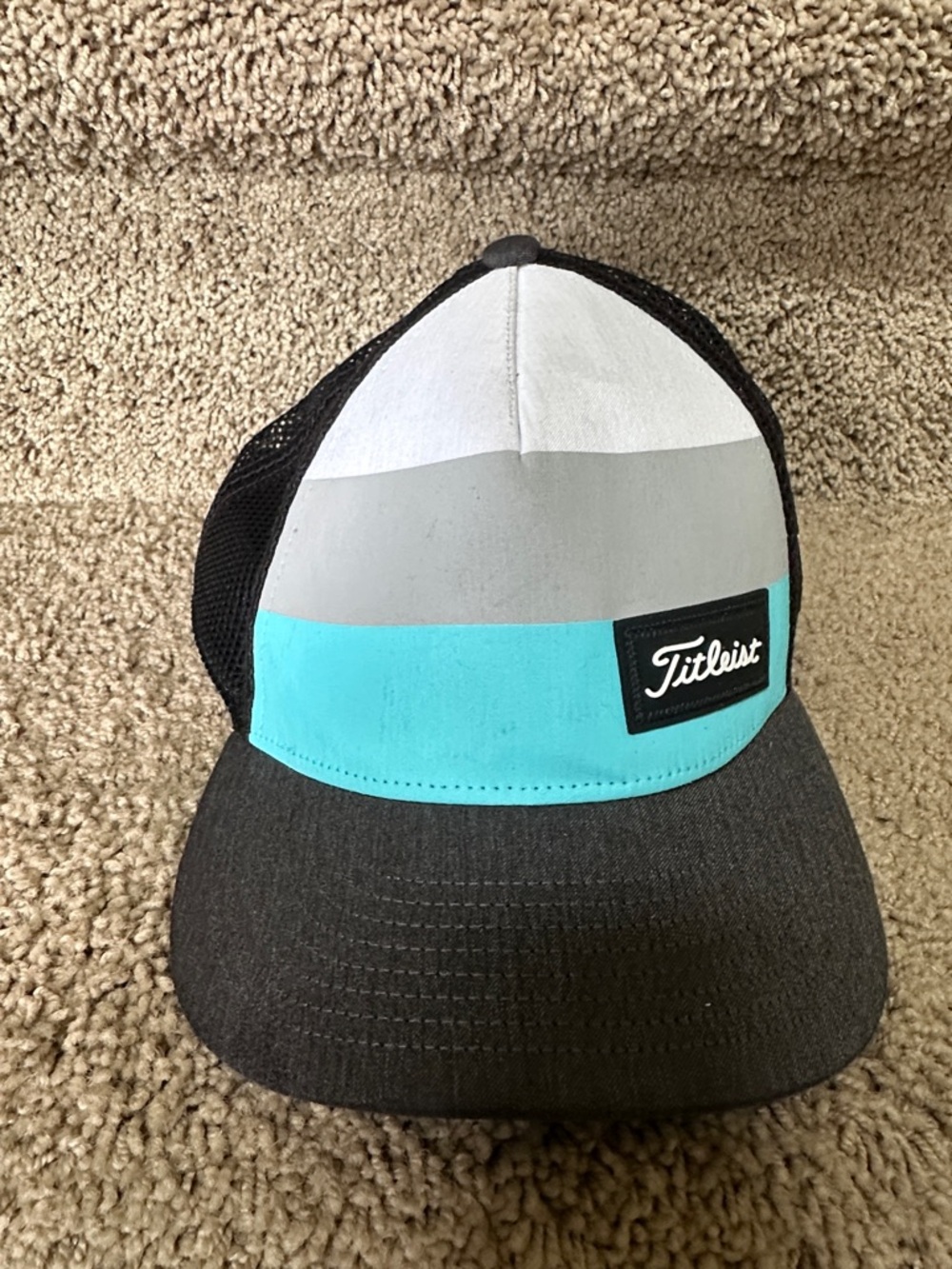 Titleist Colorblock Trucker Hat - White, Gray, Teal, Charcoal Pinehurst Logo